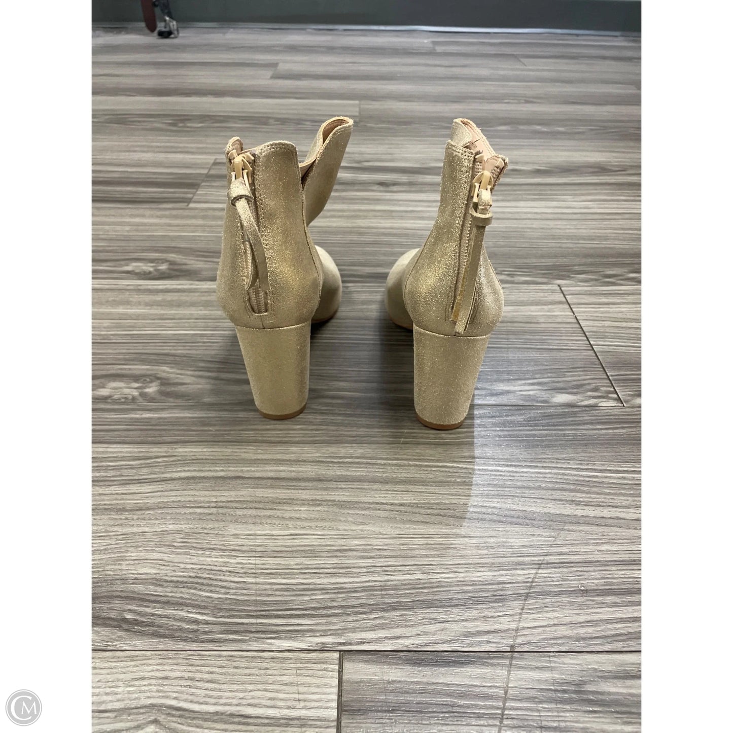 Boots Ankle Heels By Aldo In Gold, Size: 8
