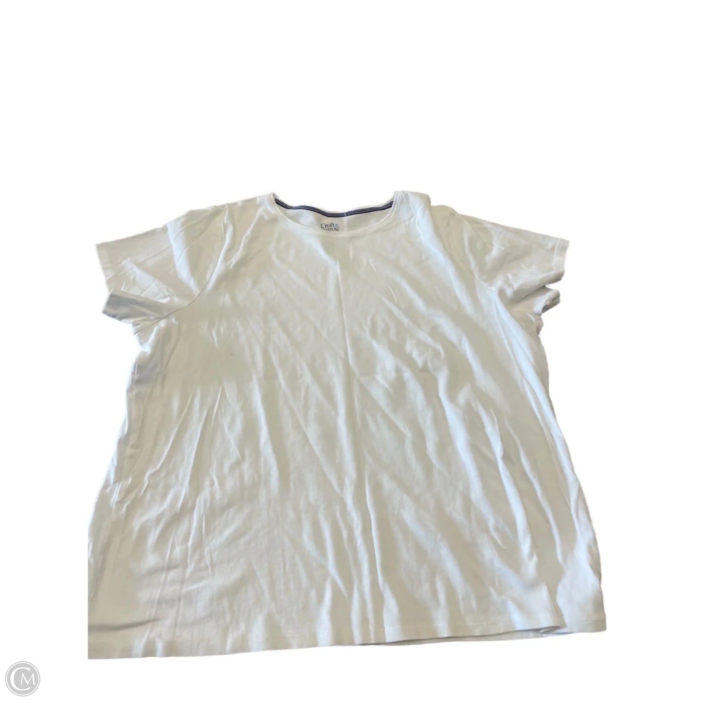 Top Short Sleeve By Croft And Barrow In White, Size: 2x