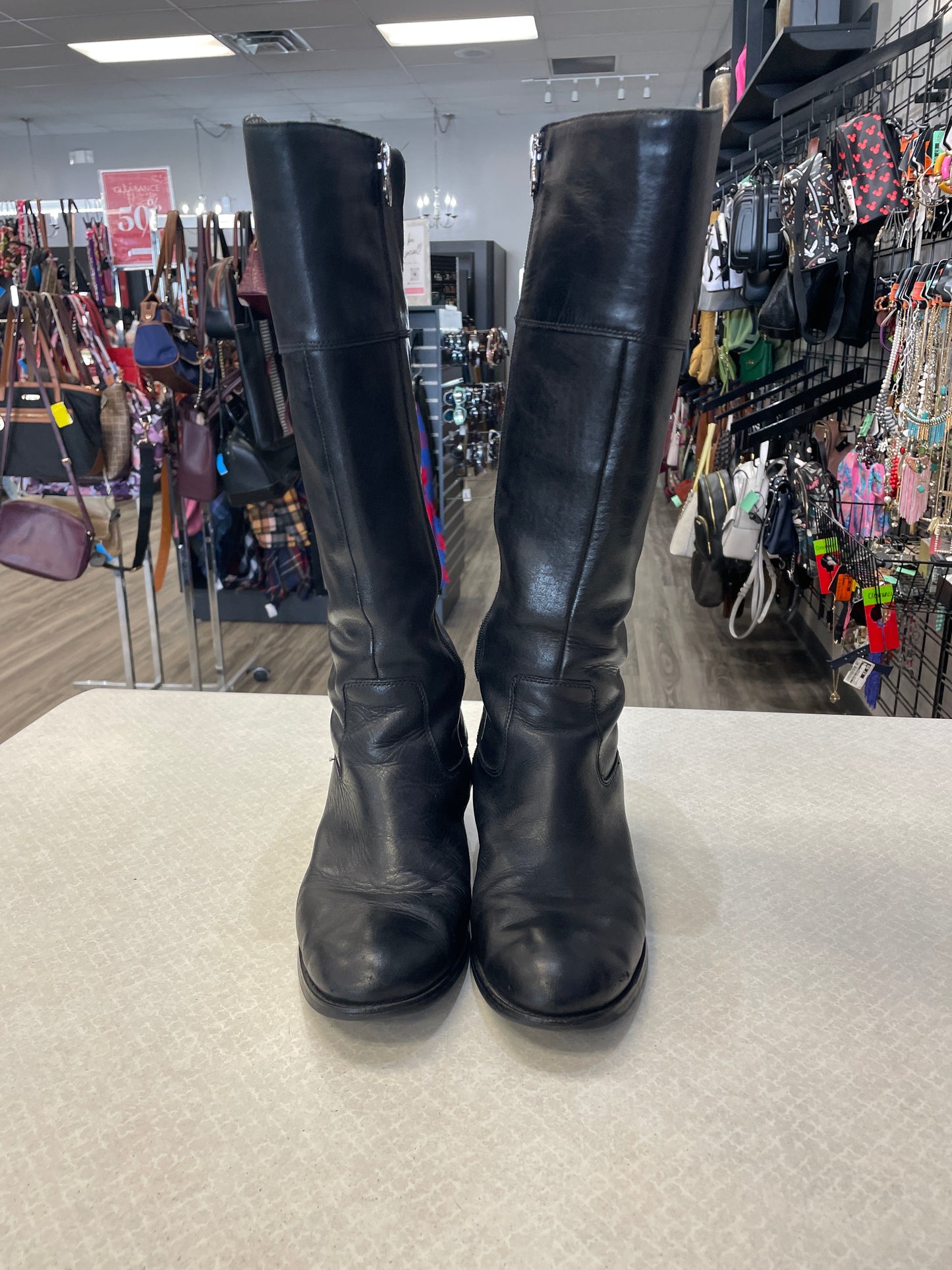 Boots Knee Heels By Etienne Aigner In Black, Size: 9.5