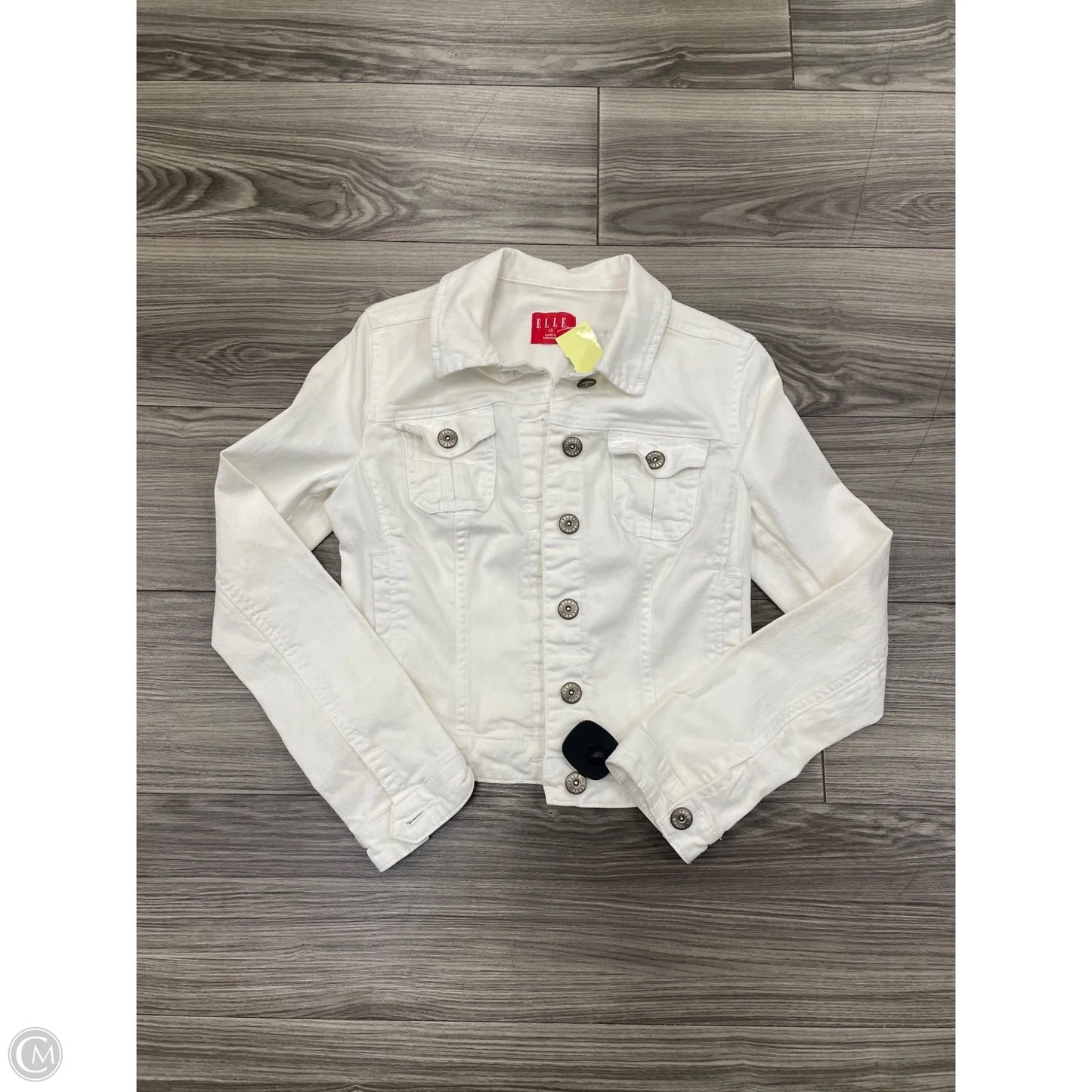Jacket Denim By Elle In White, Size: Xs