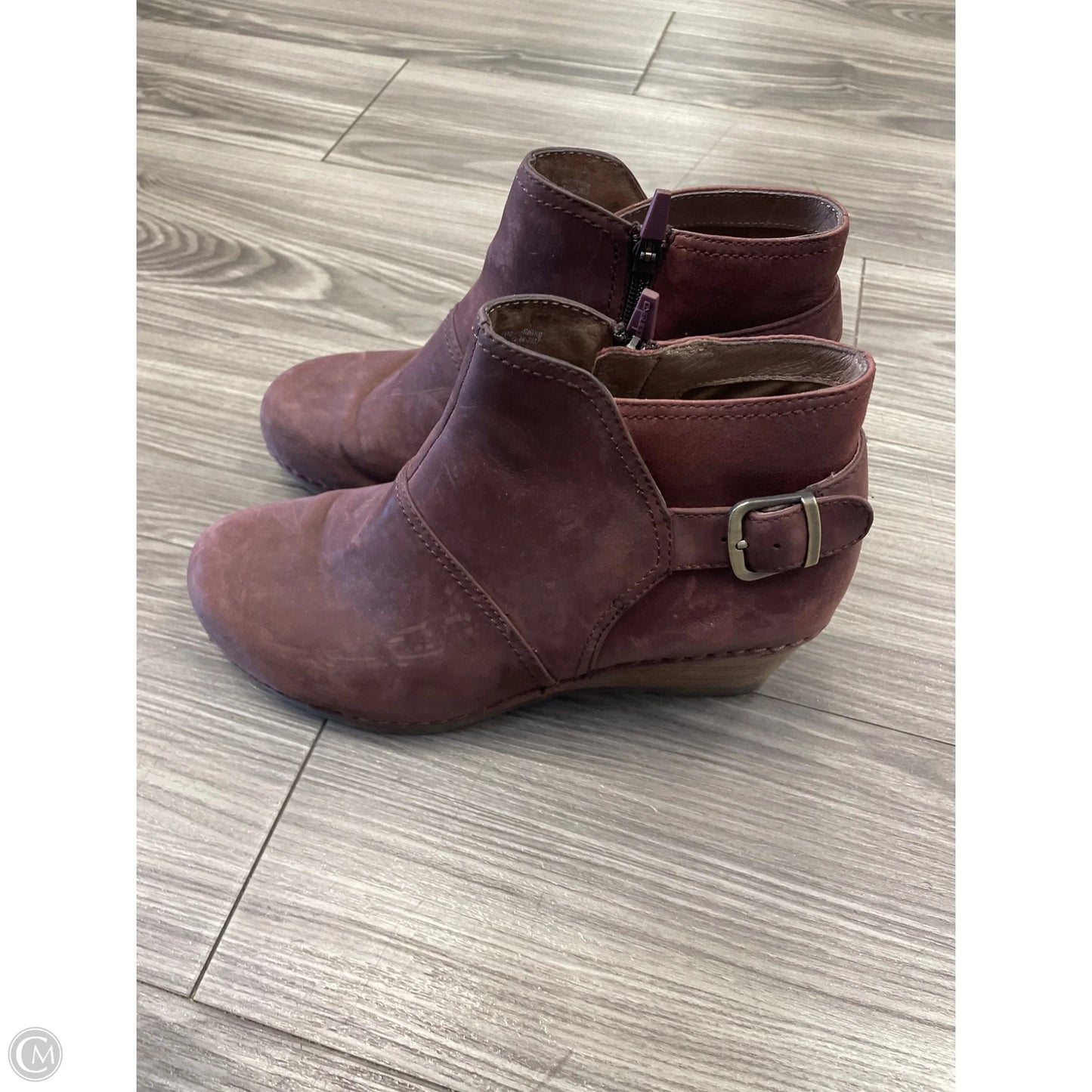 Boots Ankle Heels By Dansko In Maroon, Size: 10