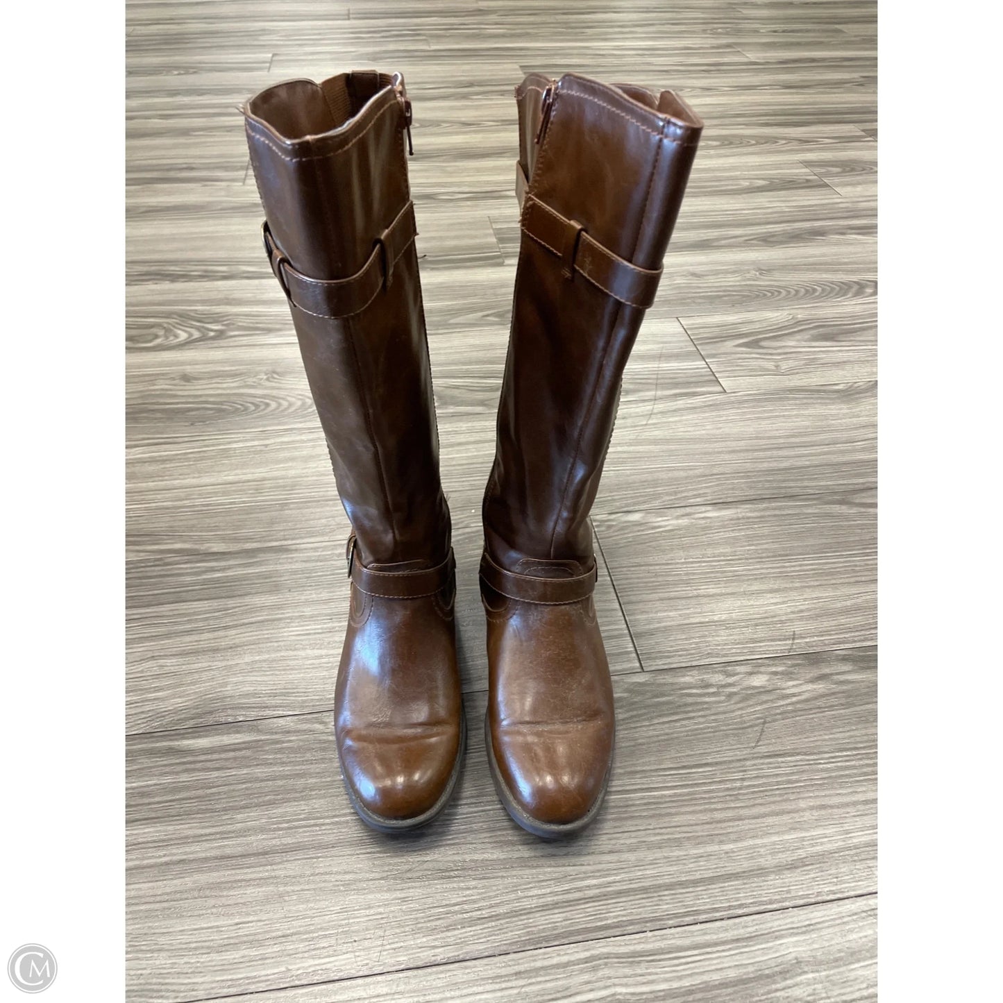 Boots Mid-calf Heels By Clothes Mentor In Brown, Size: 8