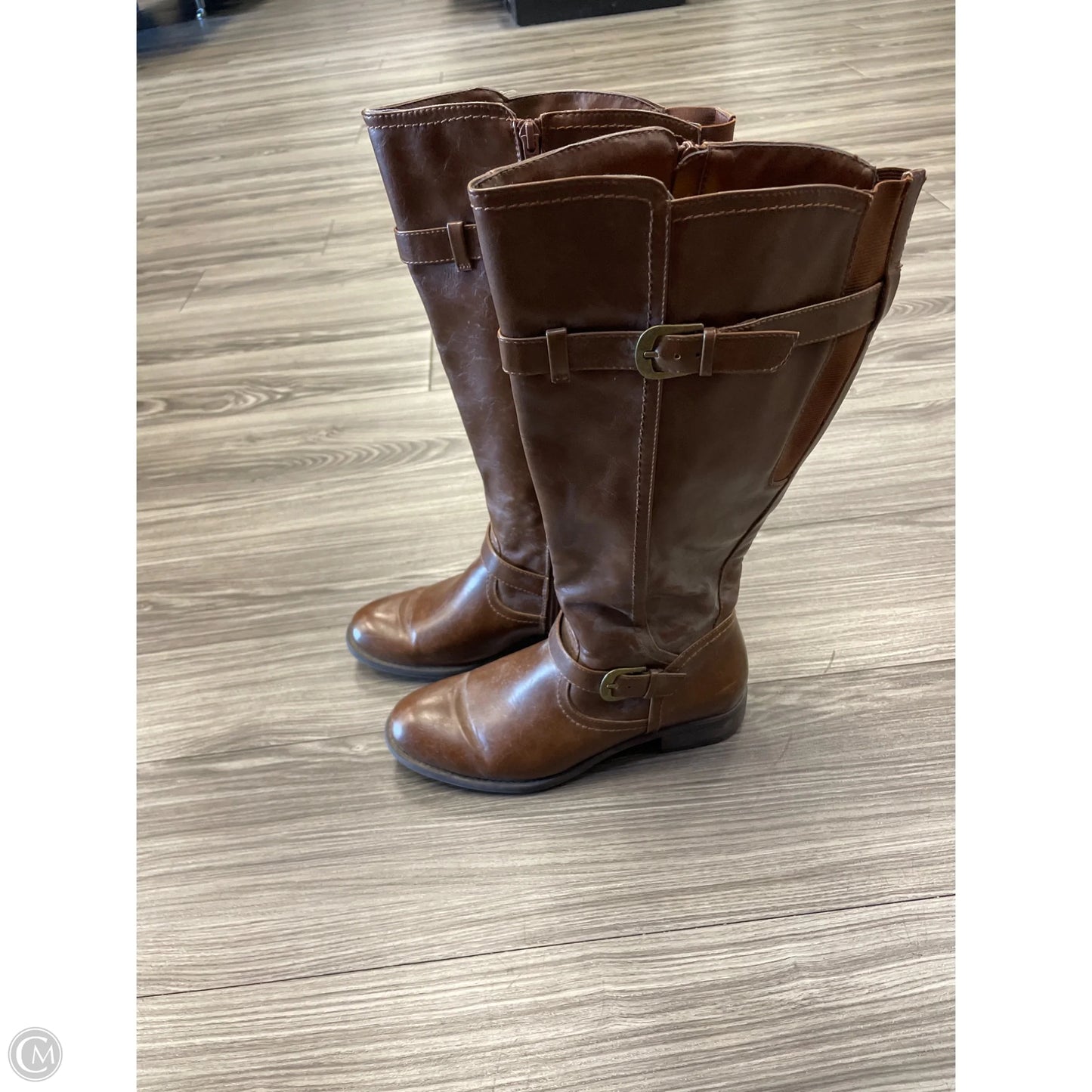 Boots Mid-calf Heels By Clothes Mentor In Brown, Size: 8