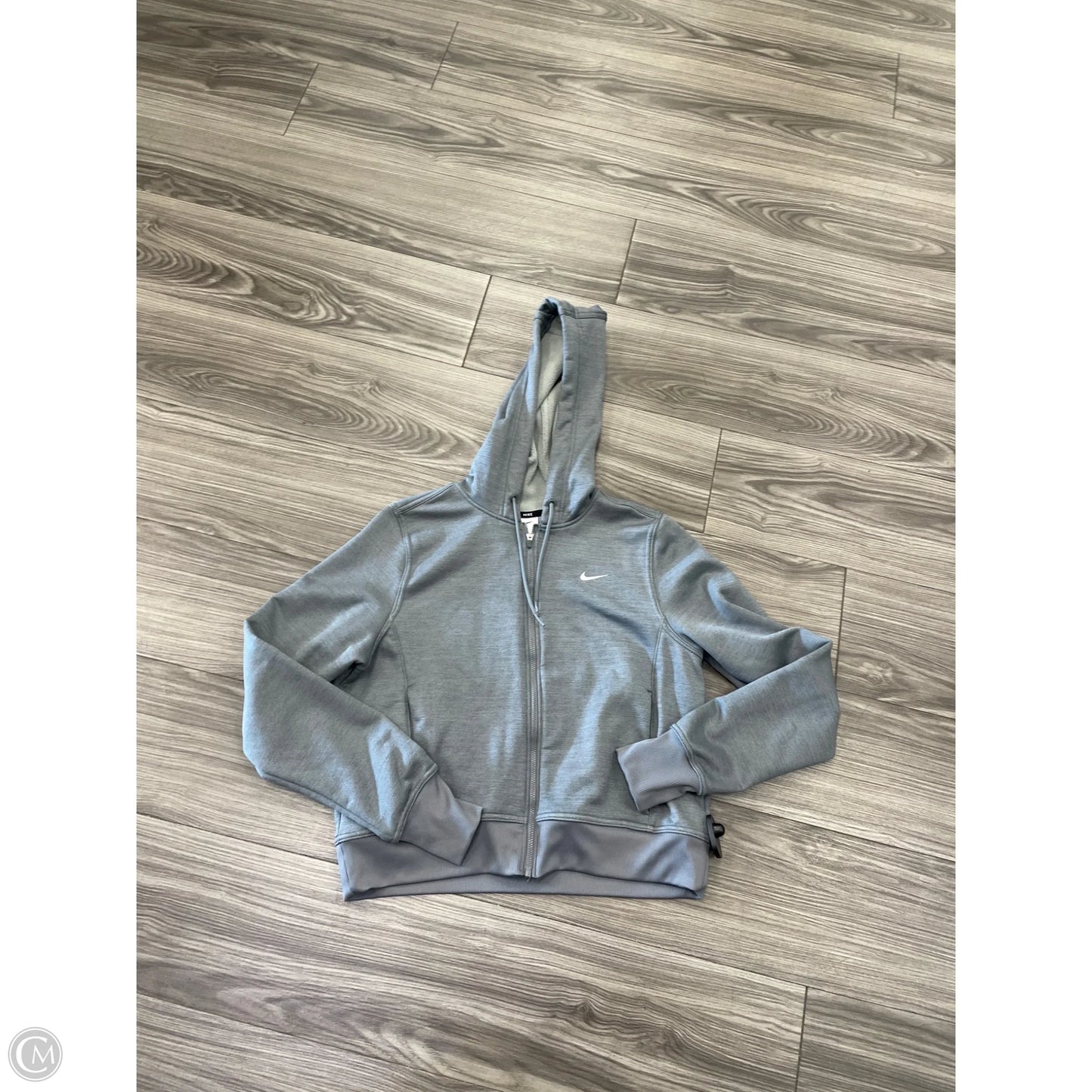 Athletic Jacket By Nike In Grey, Size: M