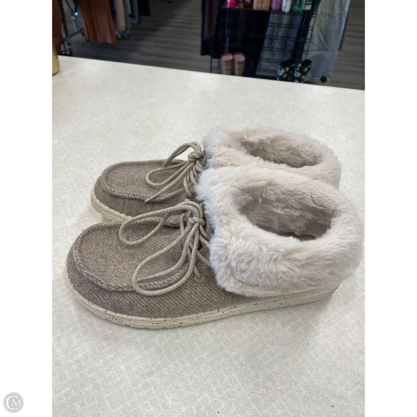 Boots Ankle Flats By Hey Dude In Tan, Size: 8