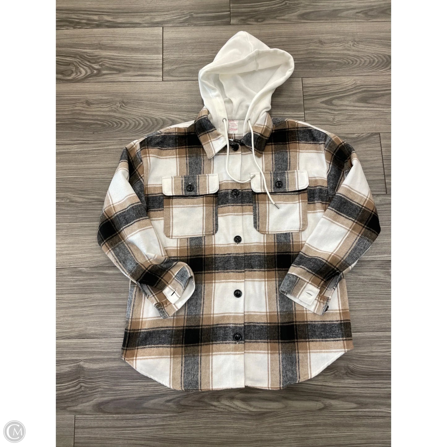 Jacket Shirt By No Boundaries In Plaid Pattern, Size: L