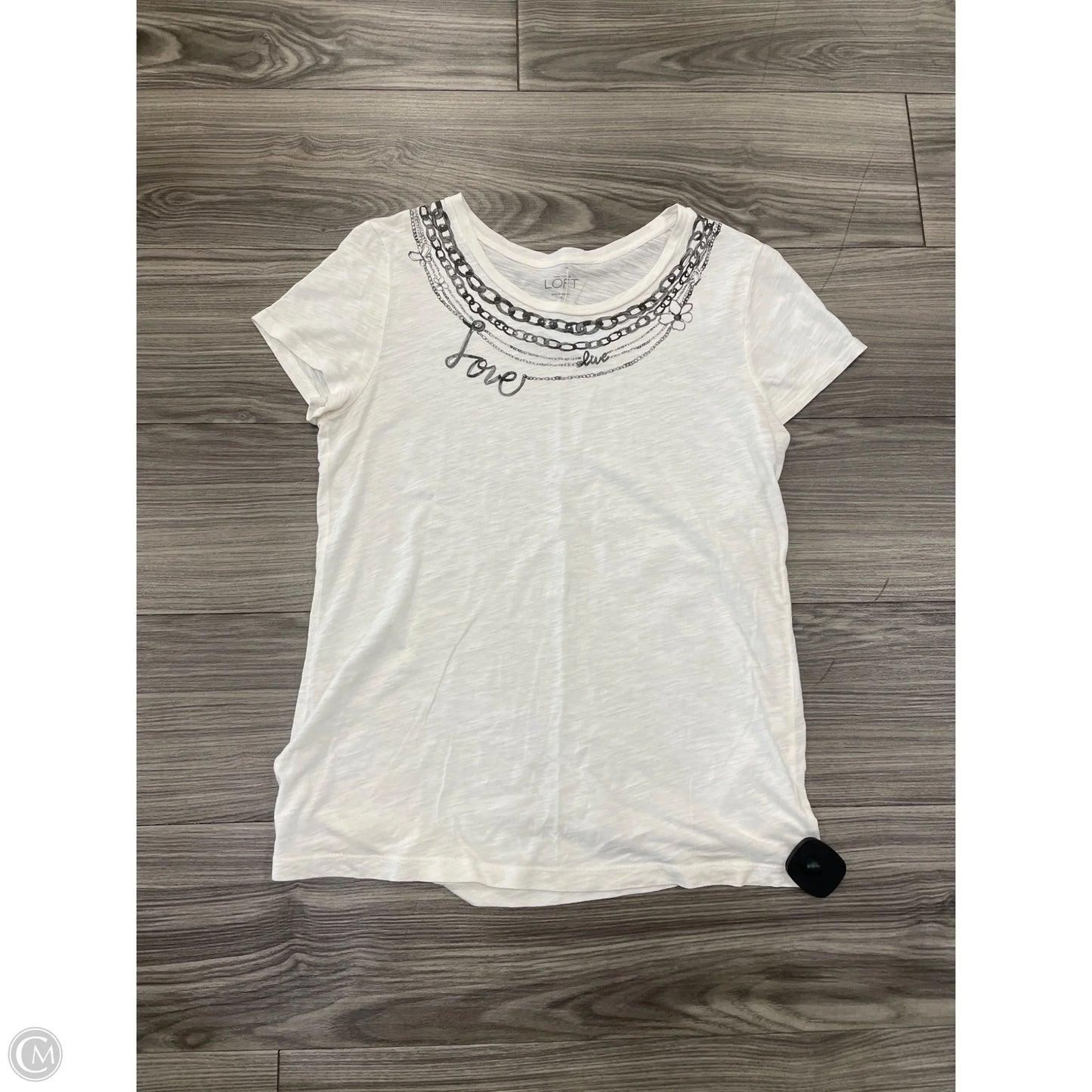 Top Short Sleeve By Loft In White, Size: M
