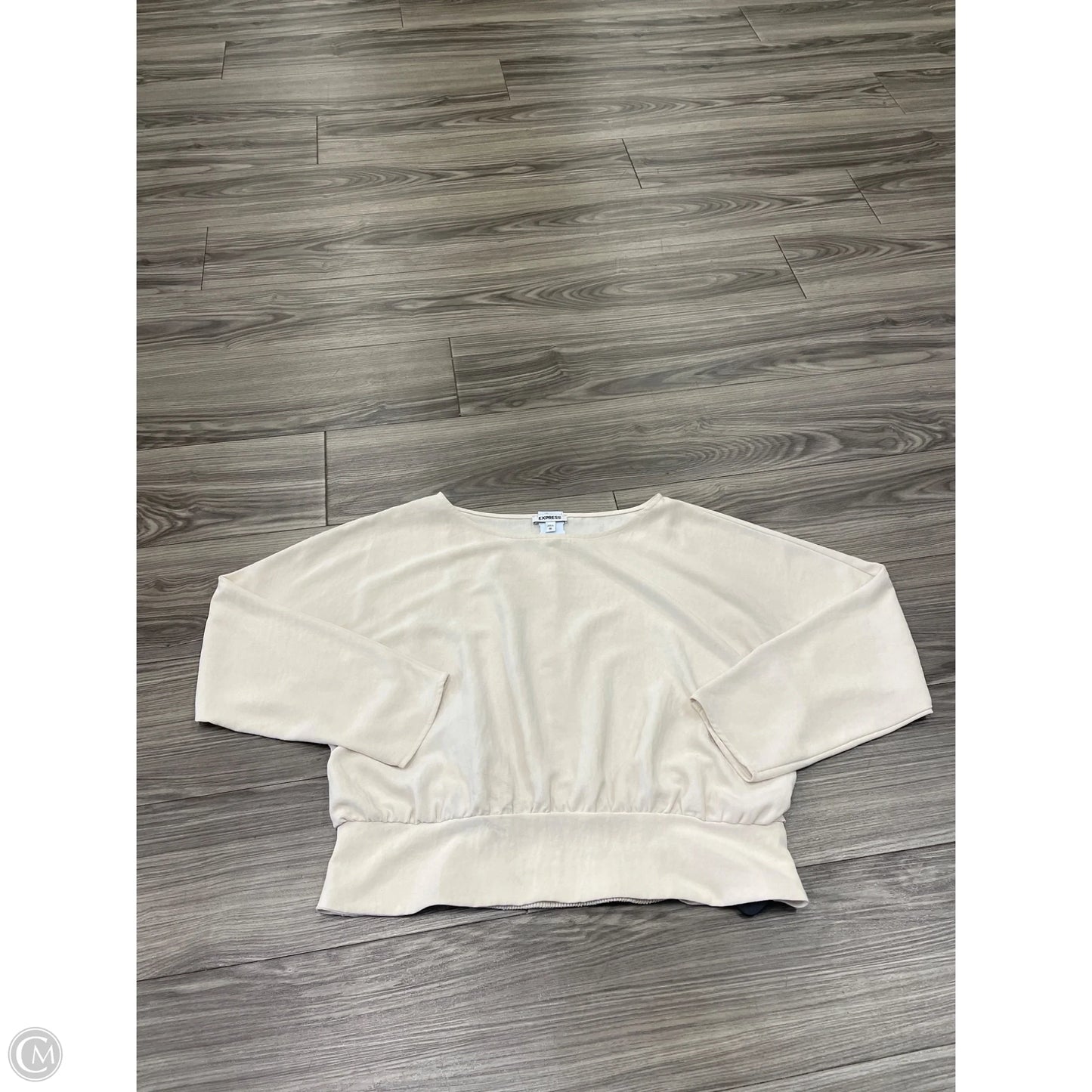 Blouse Long Sleeve By Express In Cream, Size: Xl
