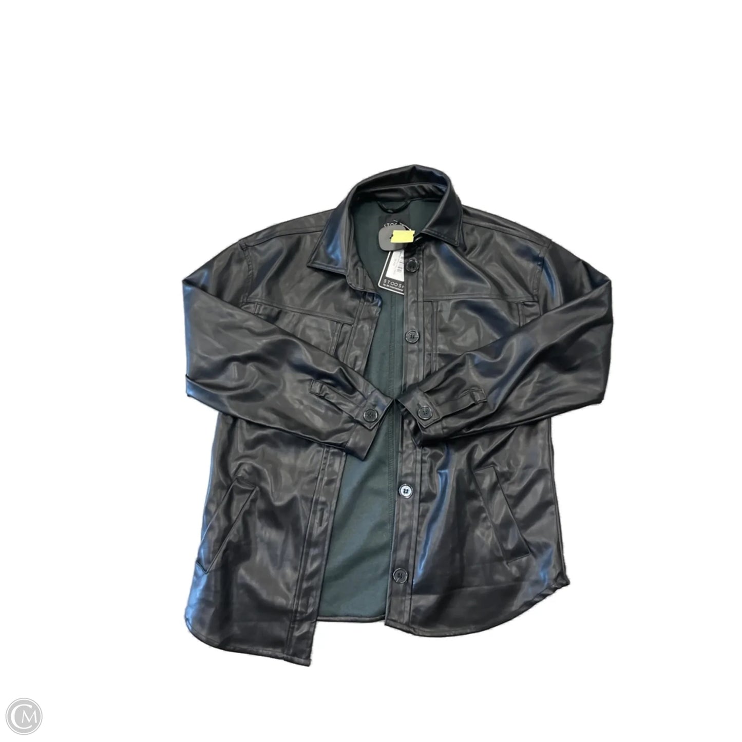 Jacket Shirt By Clothes Mentor In Black, Size: S