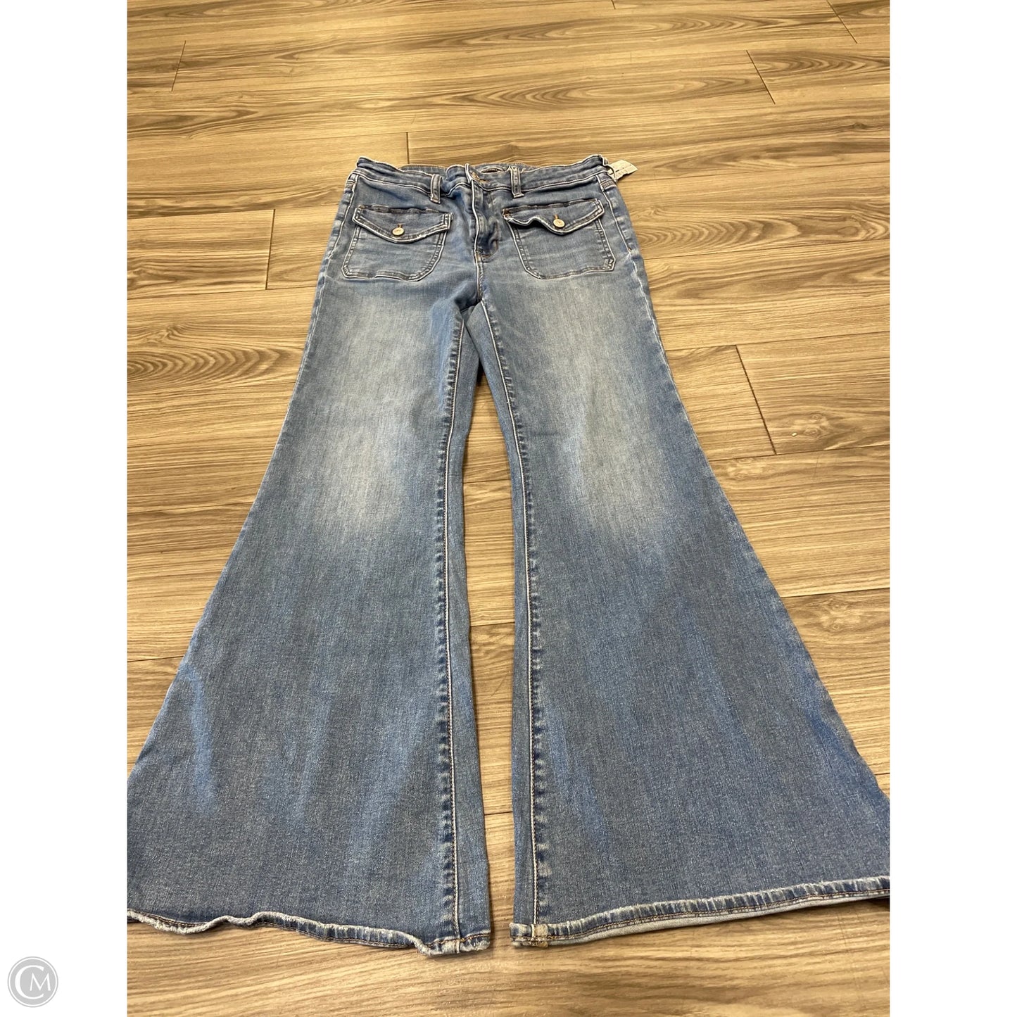 Jeans Flared By American Eagle In Blue Denim, Size: 16