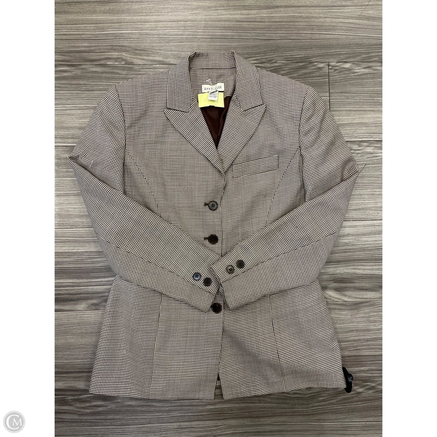 Blazer By Ann Taylor In Brown & Cream, Size: 6