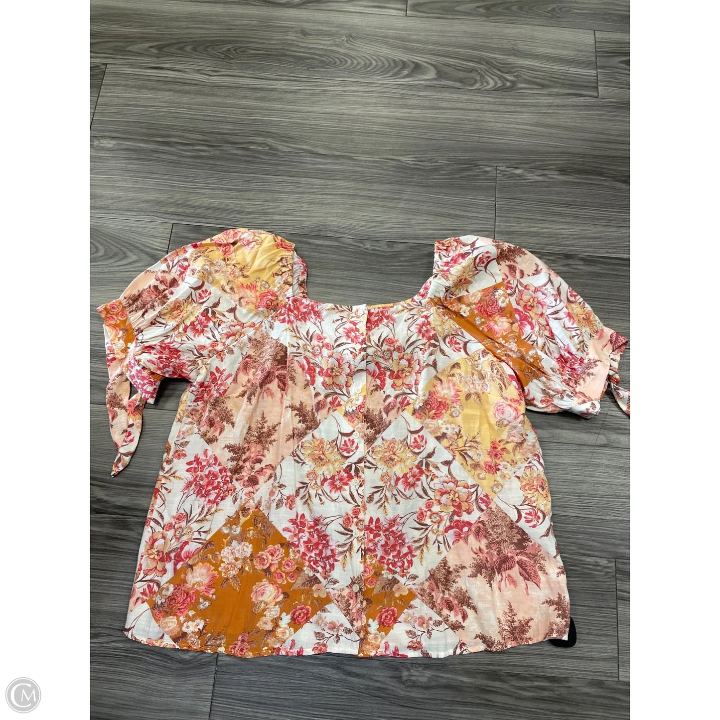 Top Short Sleeve By Lc Lauren Conrad In Floral Print, Size: 2x