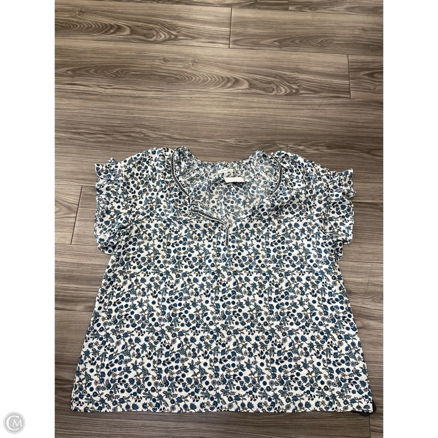 Top Short Sleeve By Max Studio In Floral Print, Size: 2x