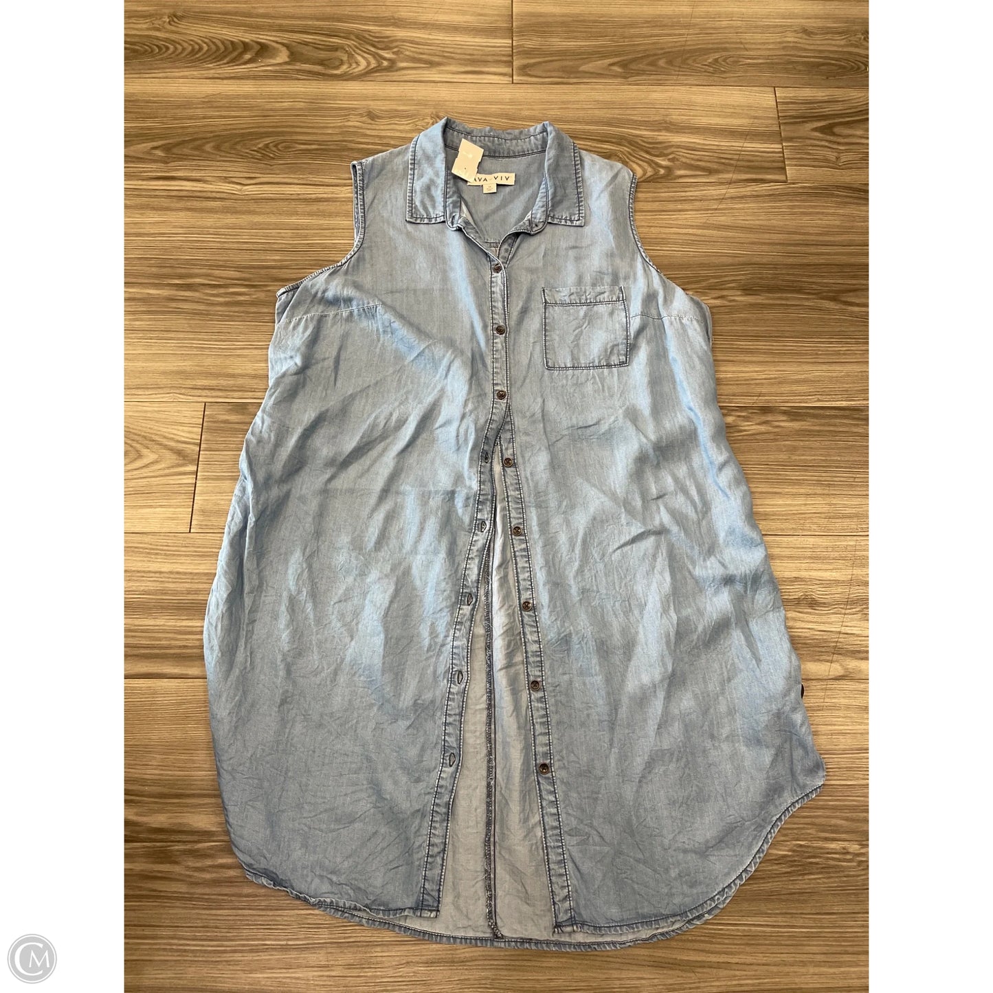 Dress Casual Short By Ava & Viv In Blue, Size: 2x