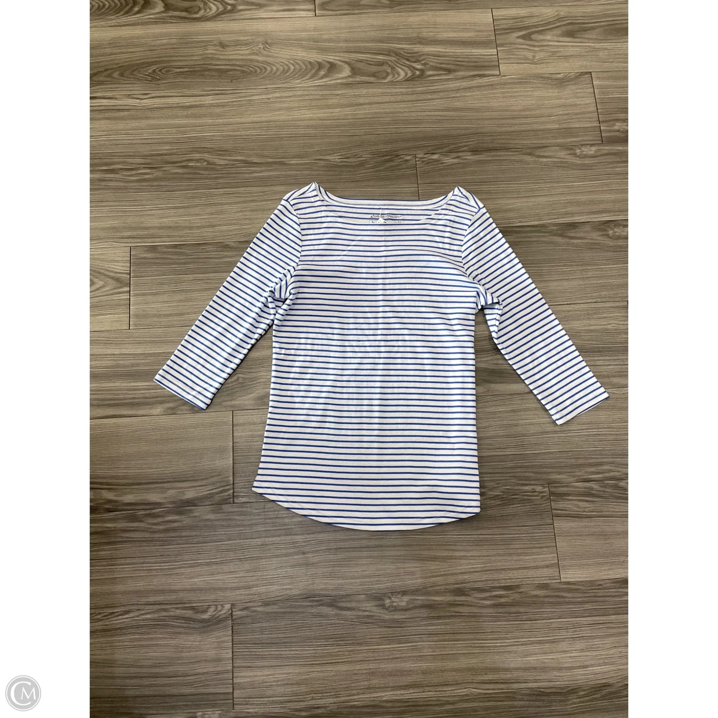 Top 3/4 Sleeve By Eddie Bauer In Striped Pattern, Size: Xl