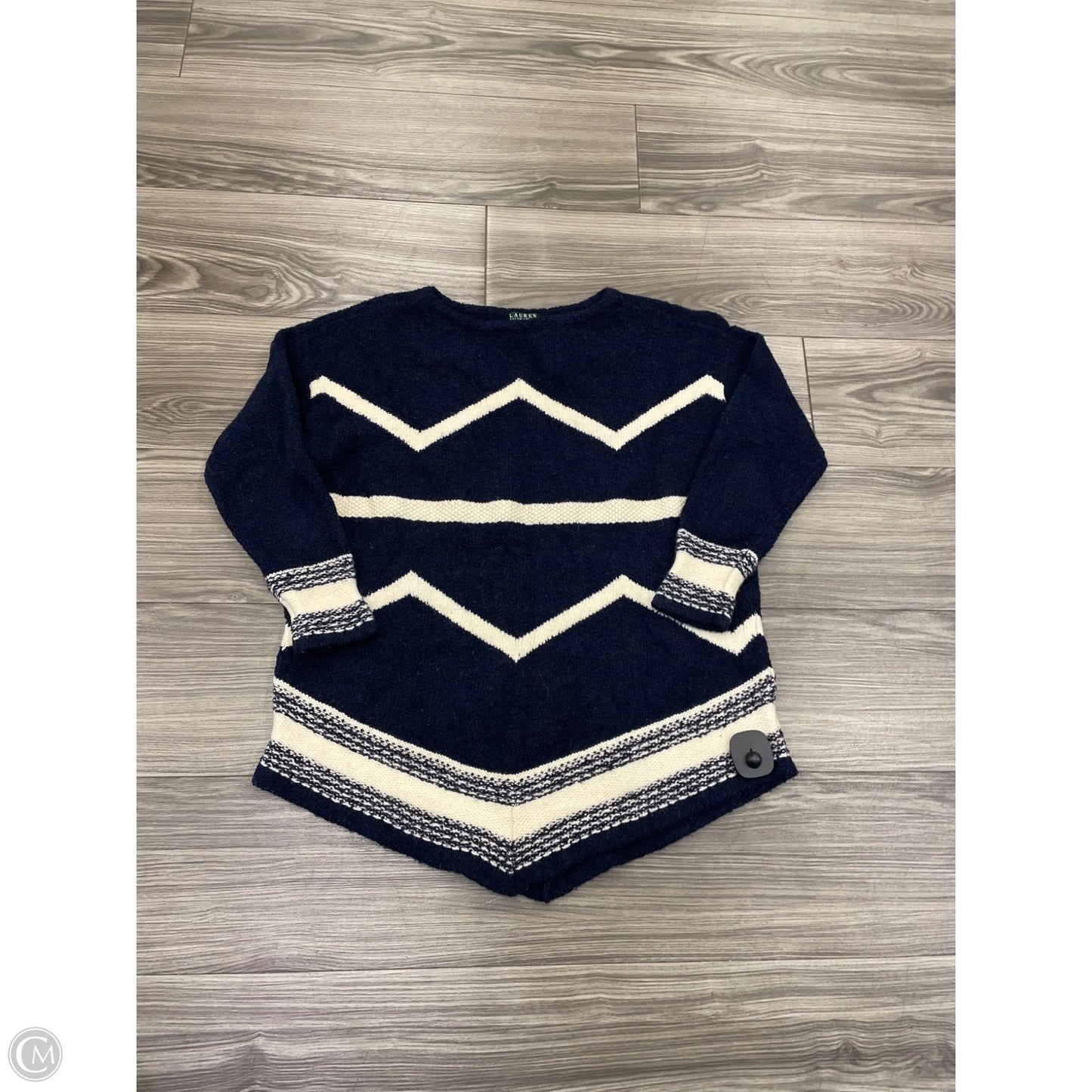Sweater By Ralph Lauren In Blue & Cream, Size: M