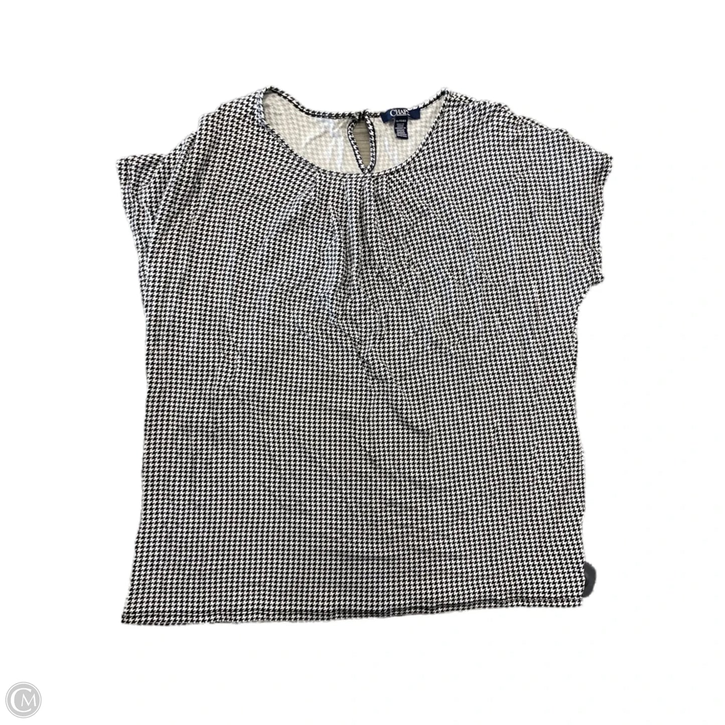 Top Short Sleeve By Chaps In Black & White, Size: Xl