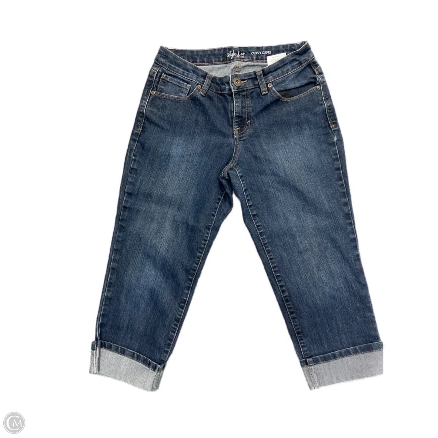 Capris By Style And Co Collection Women In Blue Denim, Size: 2
