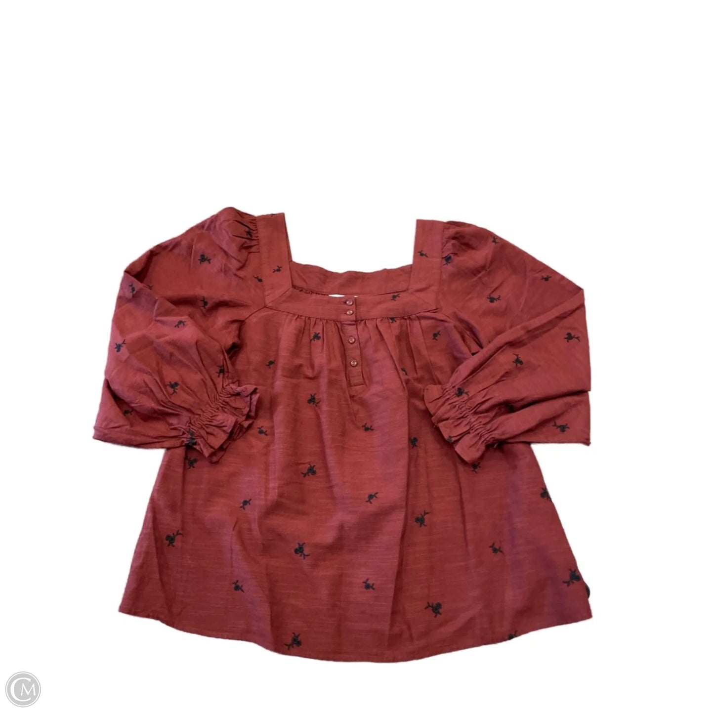 Blouse Long Sleeve By Lc Lauren Conrad In Maroon, Size: Xs