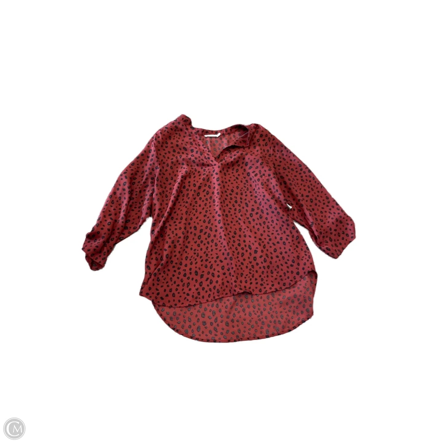 Blouse Long Sleeve By Lush In Animal Print, Size: 1x