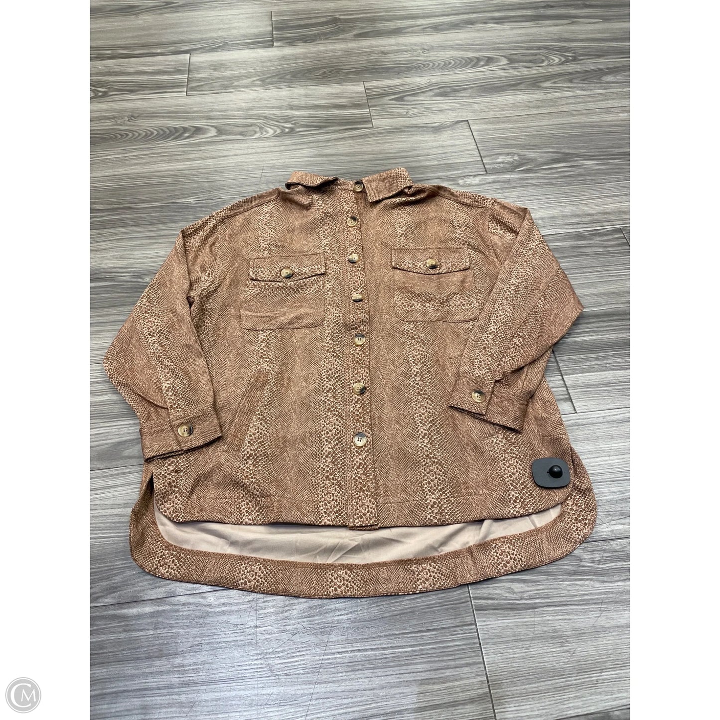 Top Long Sleeve By Timing In Brown, Size: M