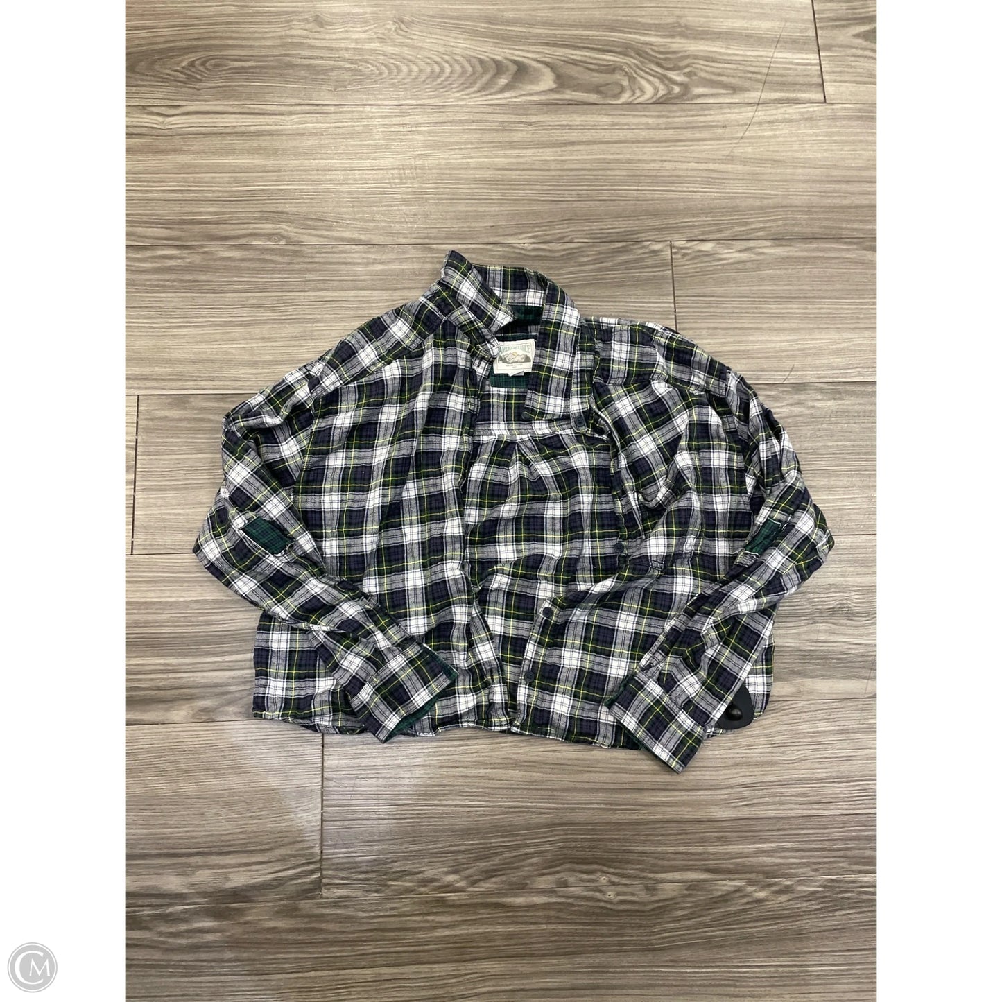Top Long Sleeve By American Eagle In Plaid Pattern, Size: M