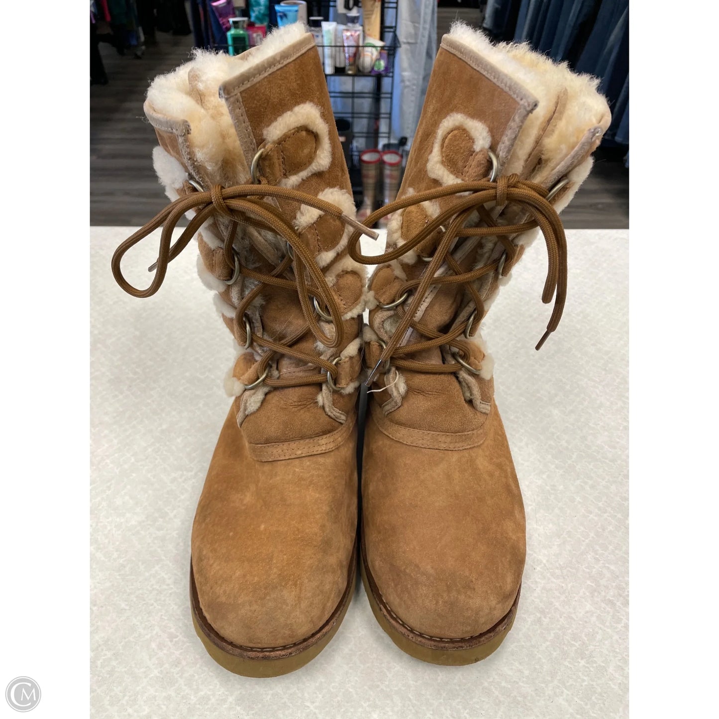 Boots Designer By Ugg In Brown, Size: 10
