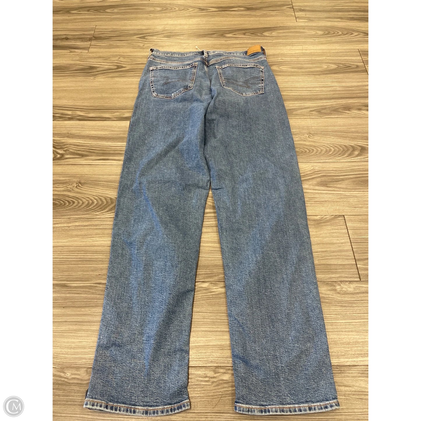Jeans Straight By American Eagle In Blue Denim, Size: 12