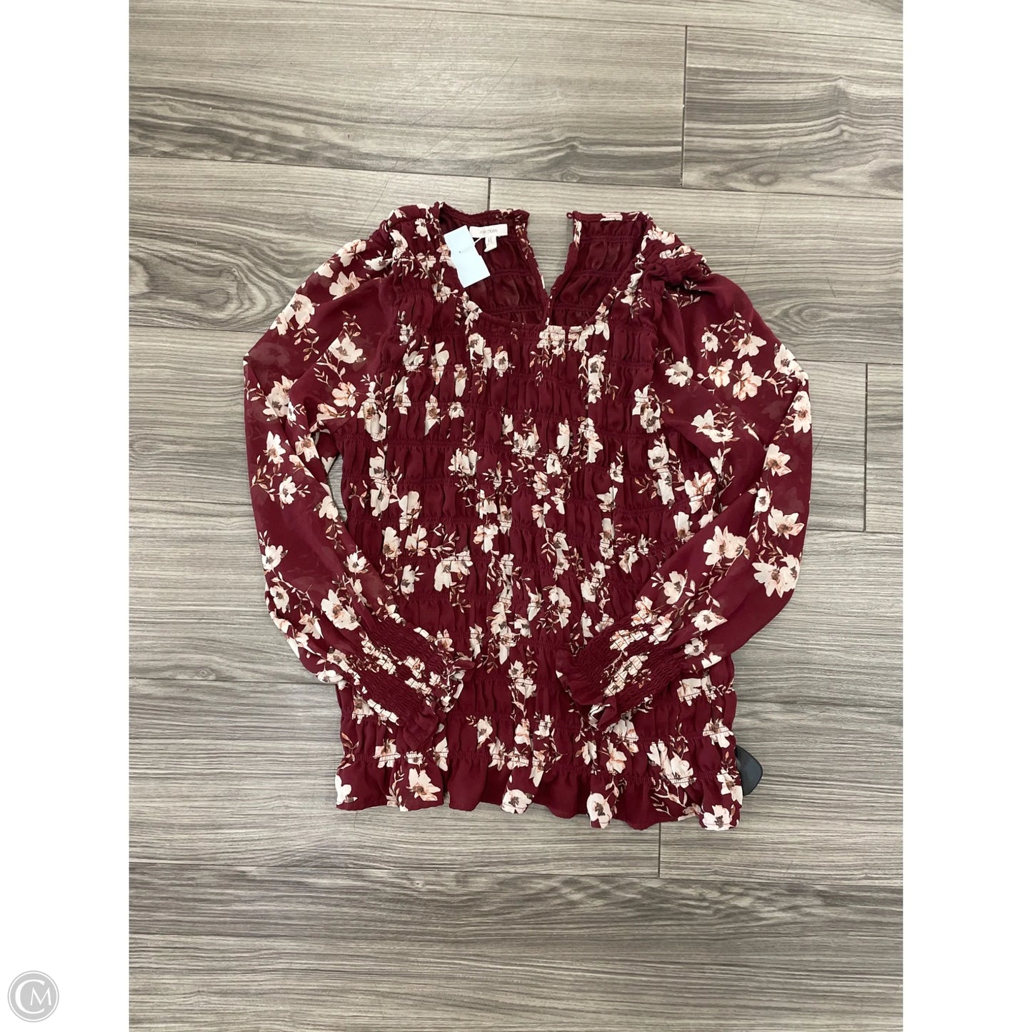 Top Long Sleeve By Maurices In Floral Print, Size: L