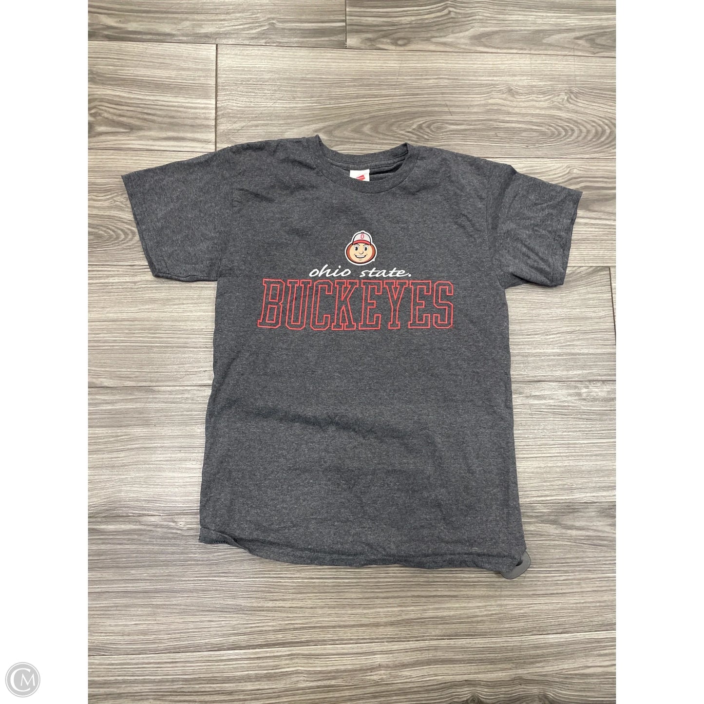 Top Short Sleeve By Hanes In Grey, Size: S