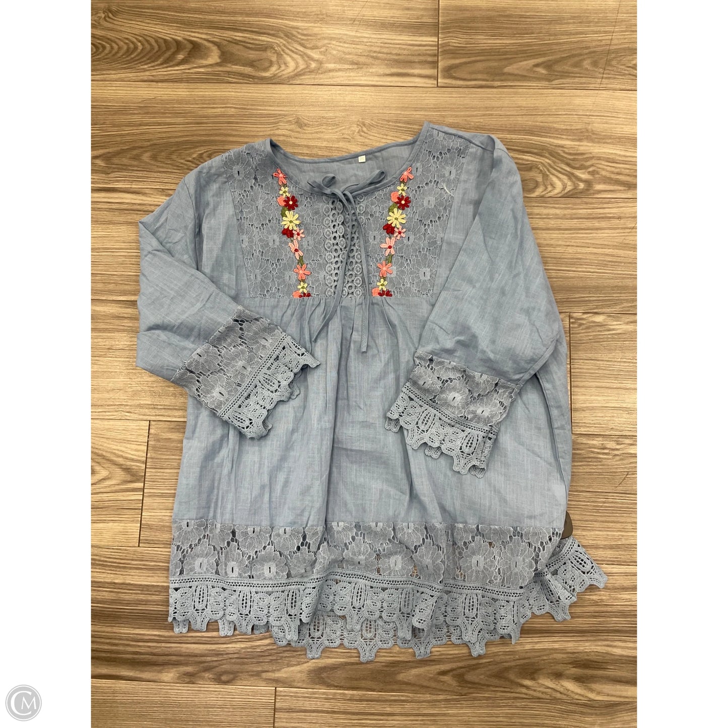 Top Long Sleeve By Clothes Mentor In Blue, Size: 3x