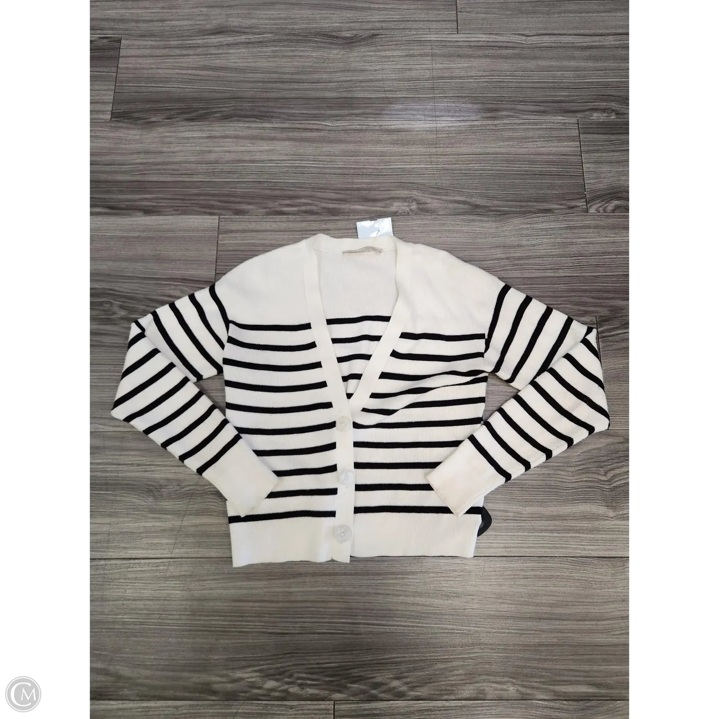 Cardigan By Loft In Striped Pattern, Size: M