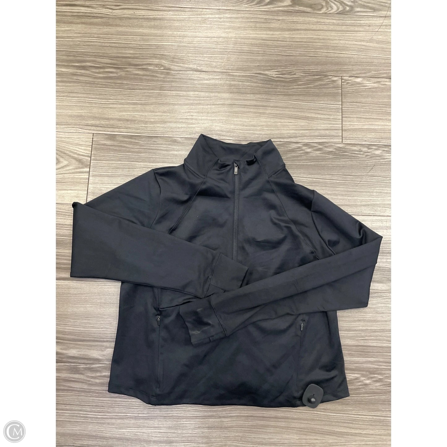 Athletic Top Long Sleeve Collar By All In Motion In Black, Size: Xxl