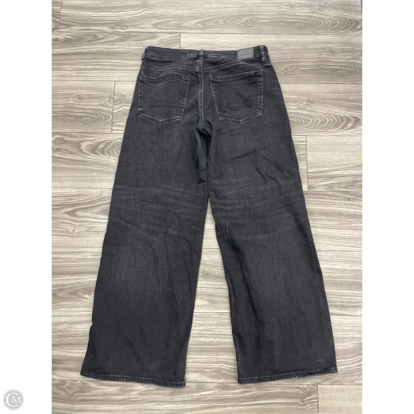Jeans Wide Leg By American Eagle In Black, Size: 8