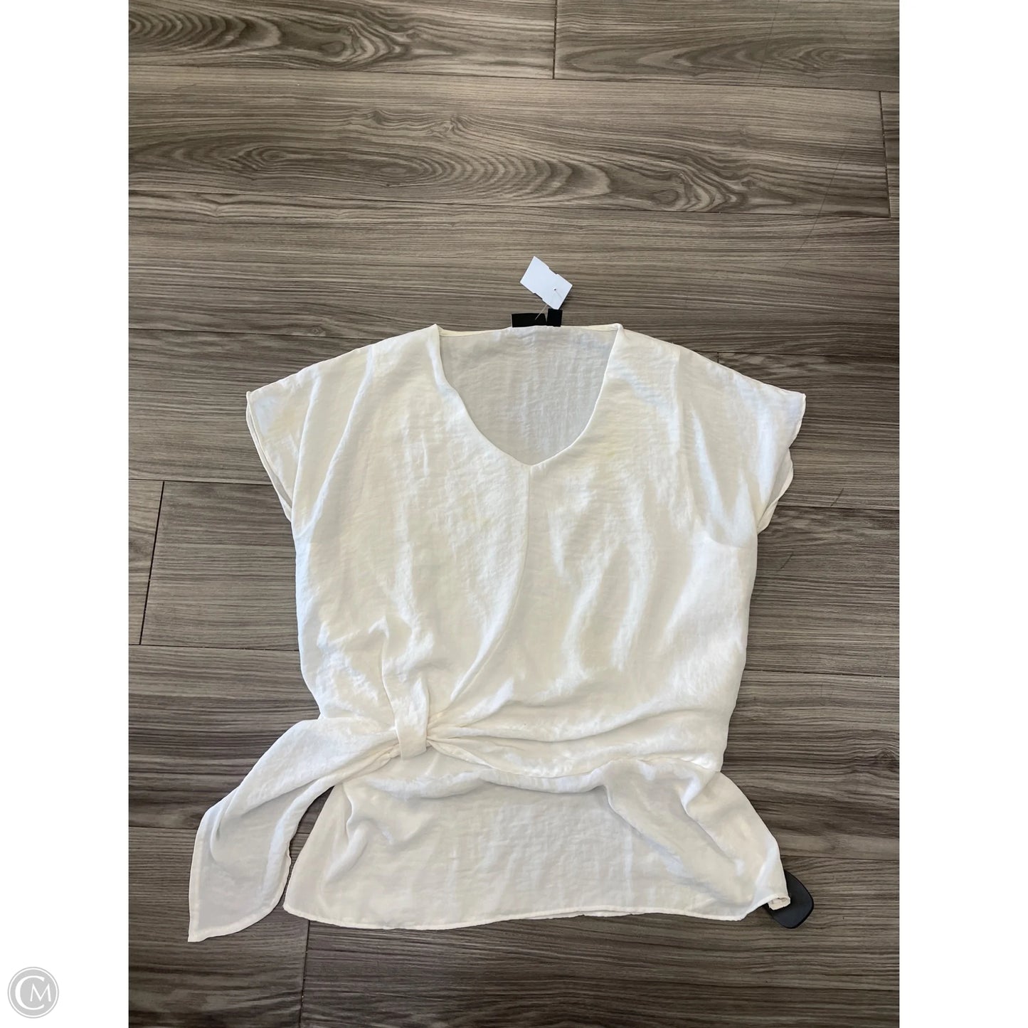 Blouse Short Sleeve By Ana In White, Size: S