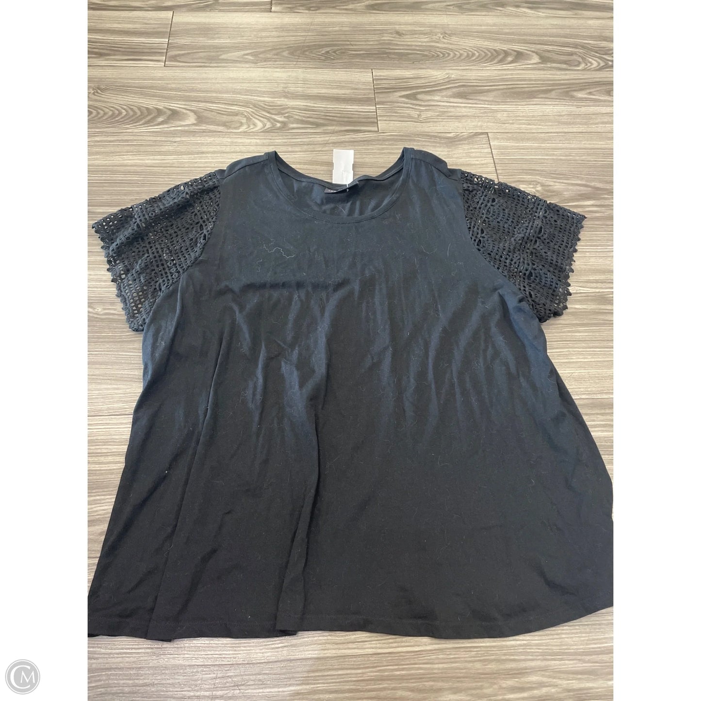 Top Short Sleeve By Lane Bryant In Black, Size: 2x
