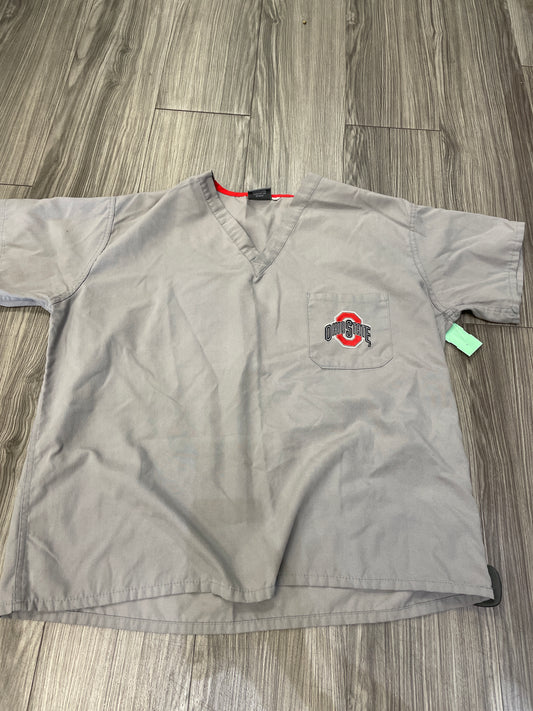 Grey Top Short Sleeve Clothes Mentor, Size L