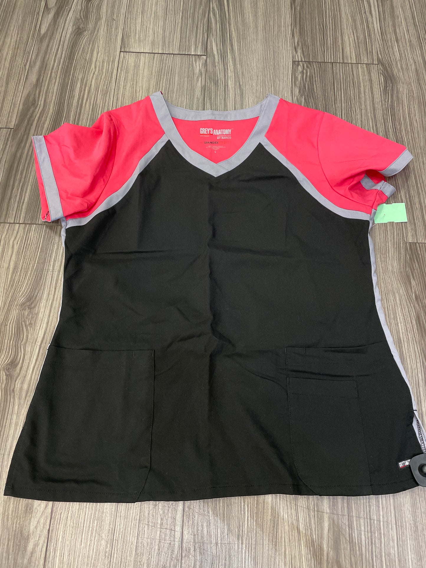 Black & Pink Top Short Sleeve Greys Anatomy, Size L