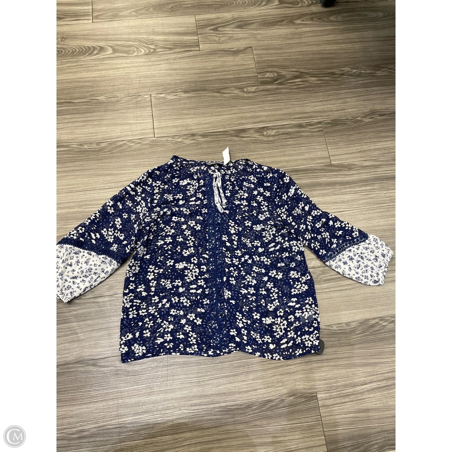 Top Long Sleeve By Daisy Fuentes In Blue, Size: Xl