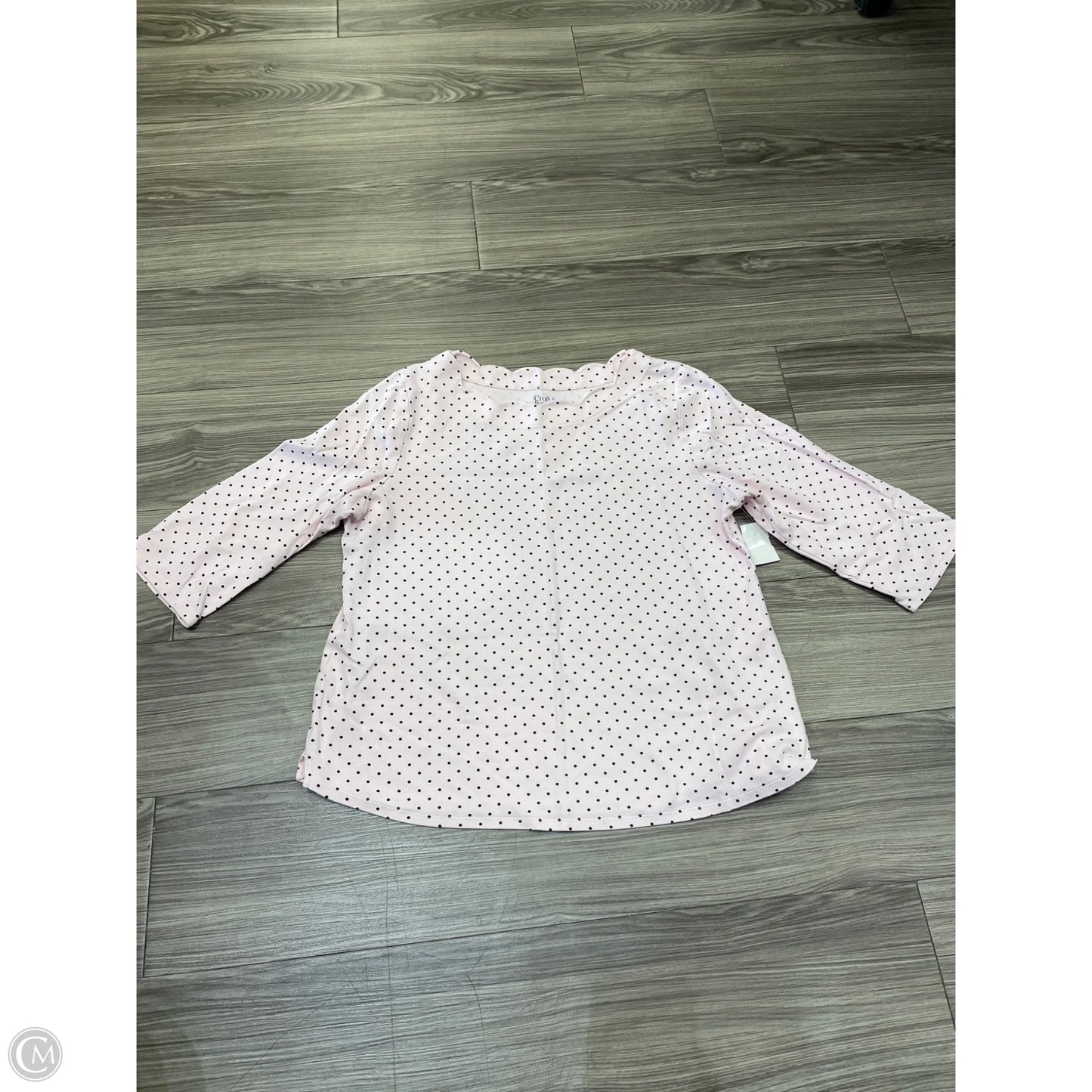 Top 3/4 Sleeve By Croft And Barrow In Pink, Size: Xl