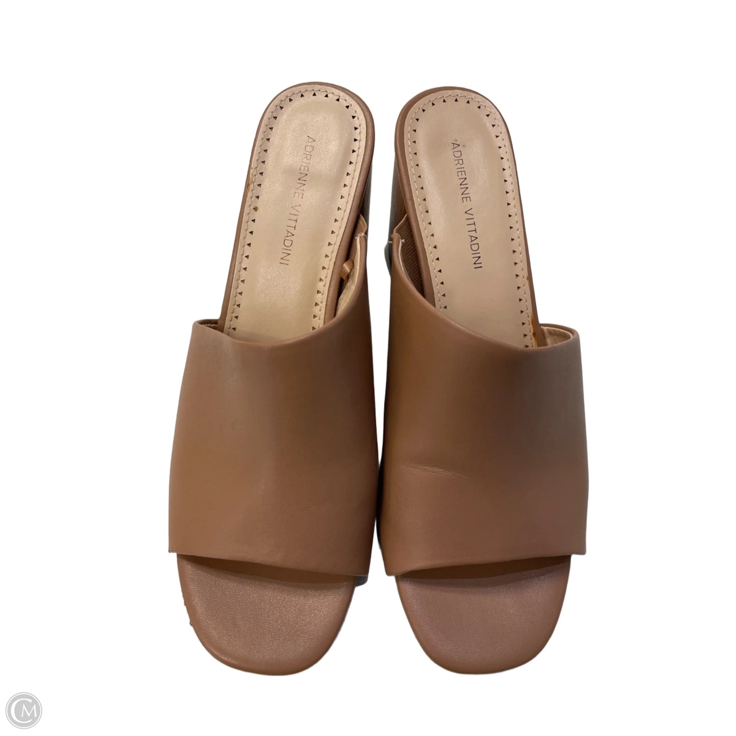 Sandals Heels Block By Adrienne Vittadini In Brown, Size: 10