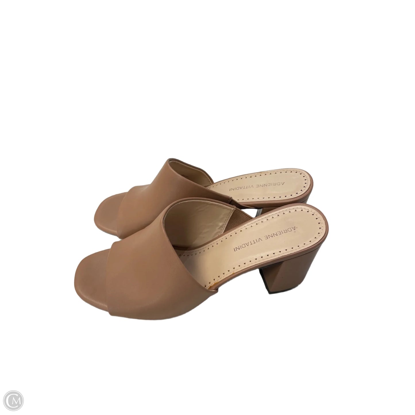 Sandals Heels Block By Adrienne Vittadini In Brown, Size: 10