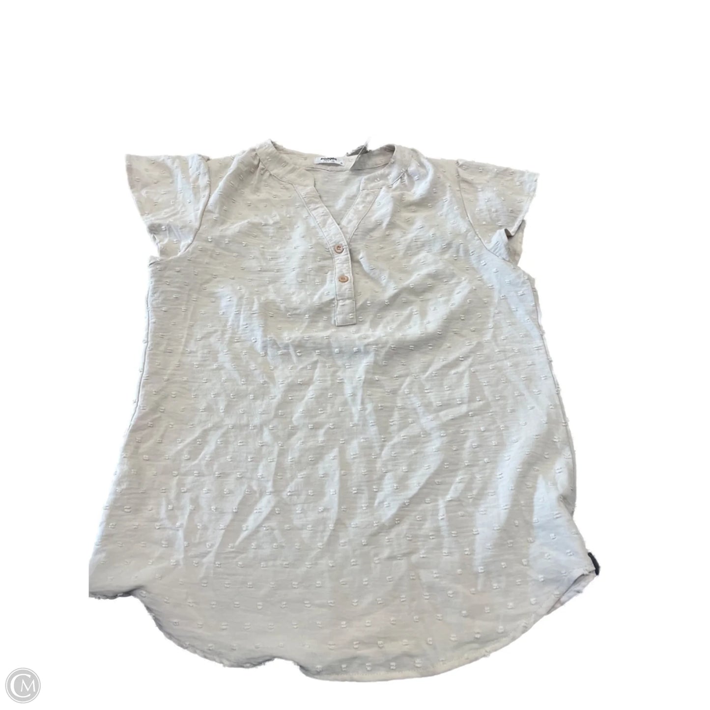 Top Short Sleeve Basic By Clothes Mentor In Cream, Size: M