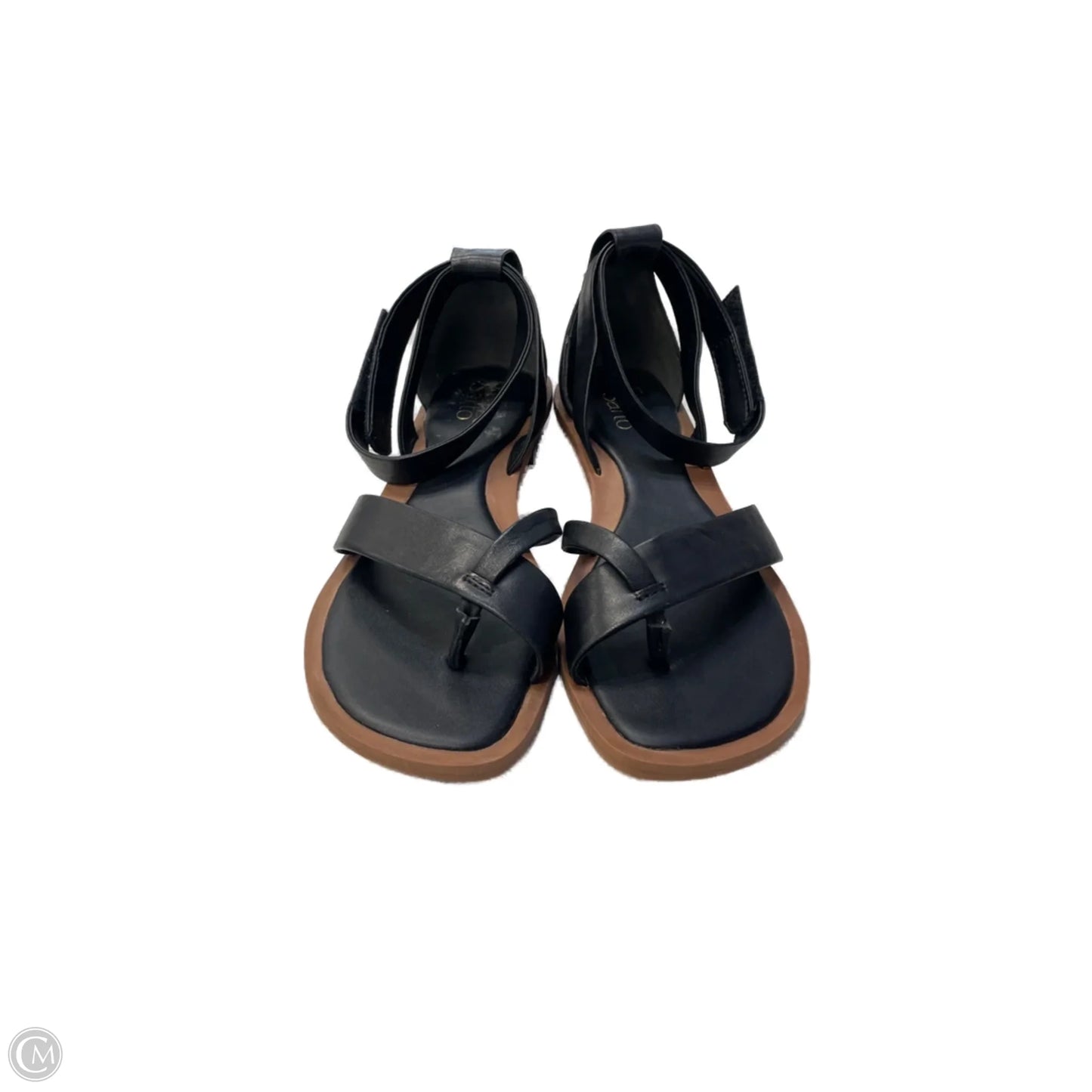 Sandals Heels Block By Franco Sarto In Black & Brown, Size: 8