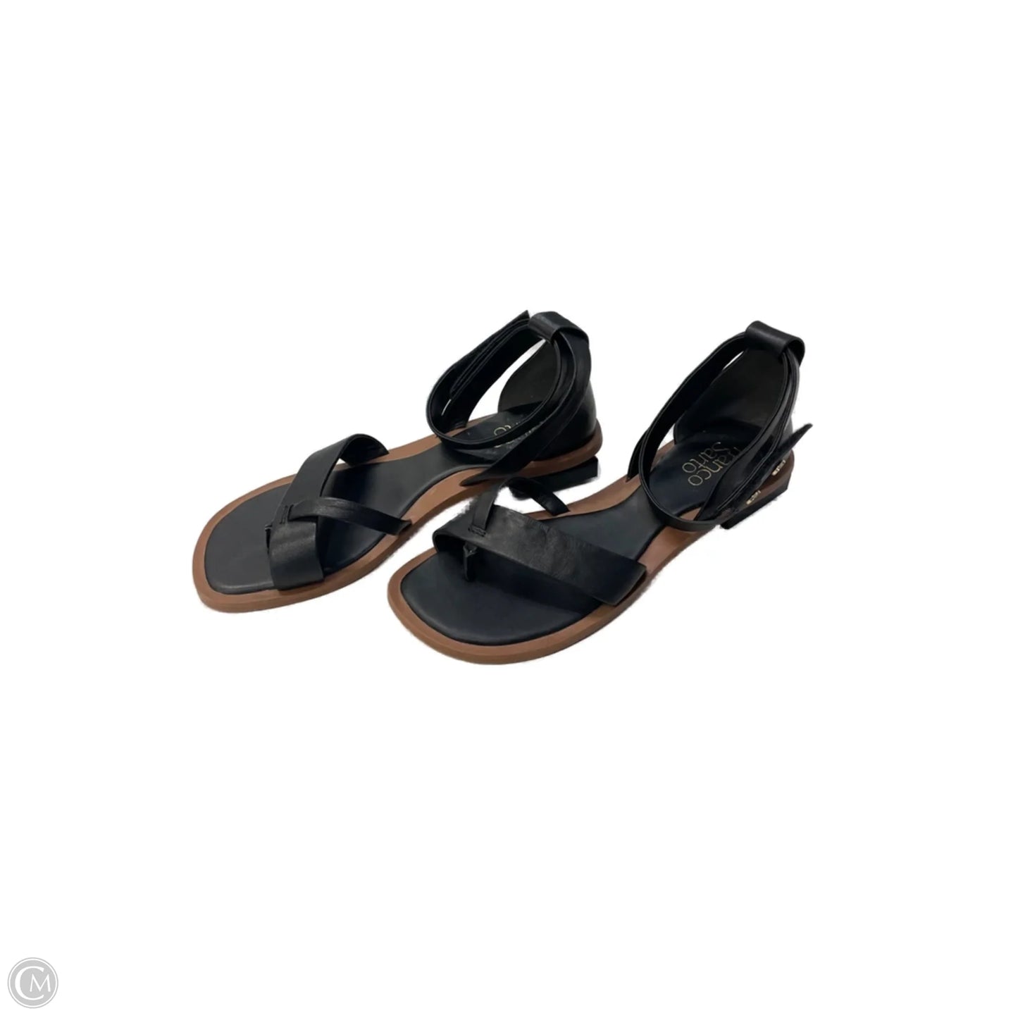 Sandals Heels Block By Franco Sarto In Black & Brown, Size: 8