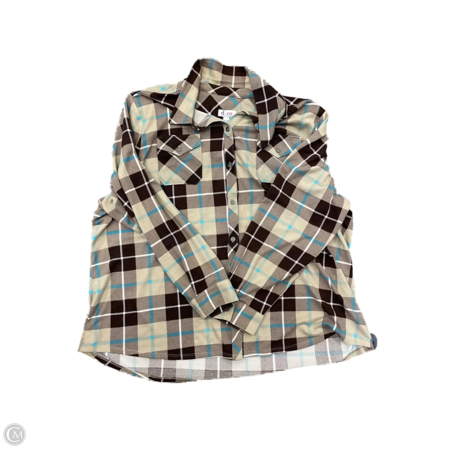Jacket Shirt By Denim And Company In Plaid Pattern, Size: 3x