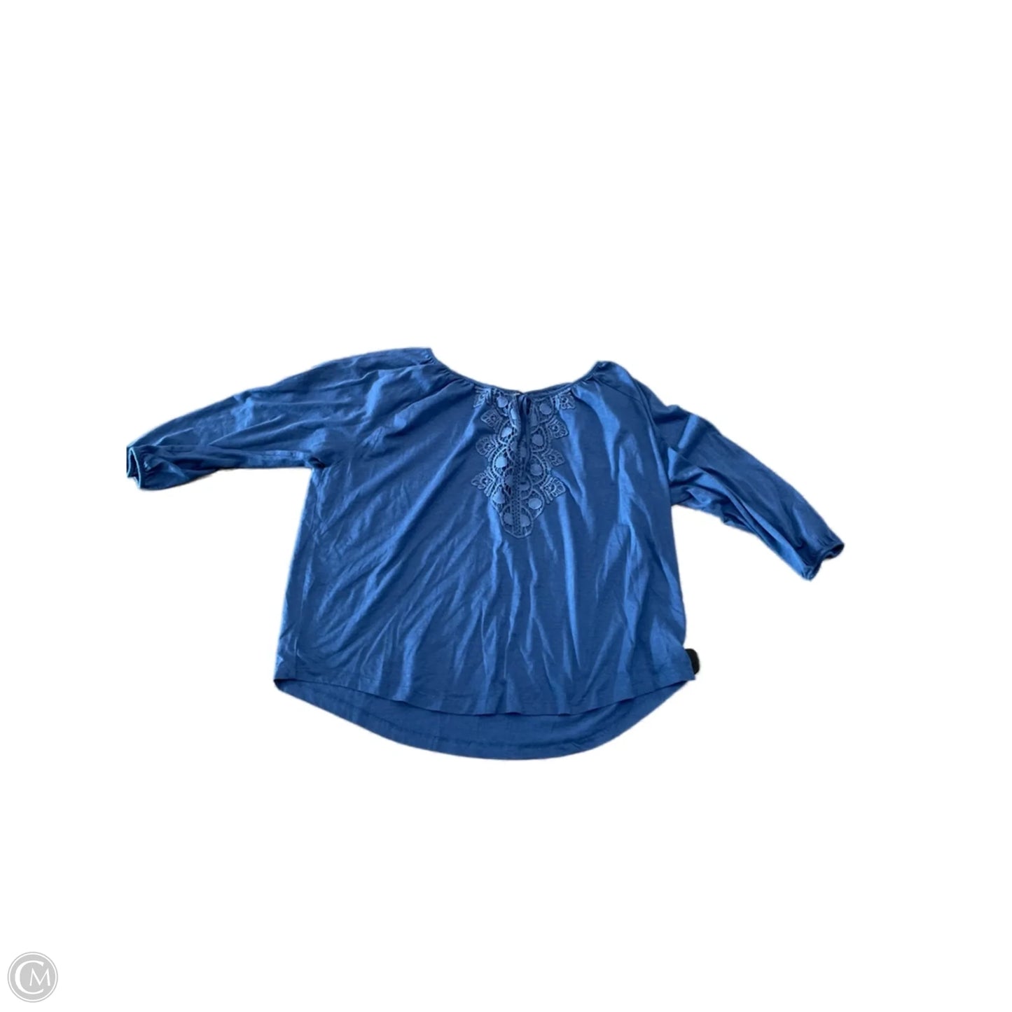 Top Long Sleeve Basic By Chaps In Blue, Size: 3x