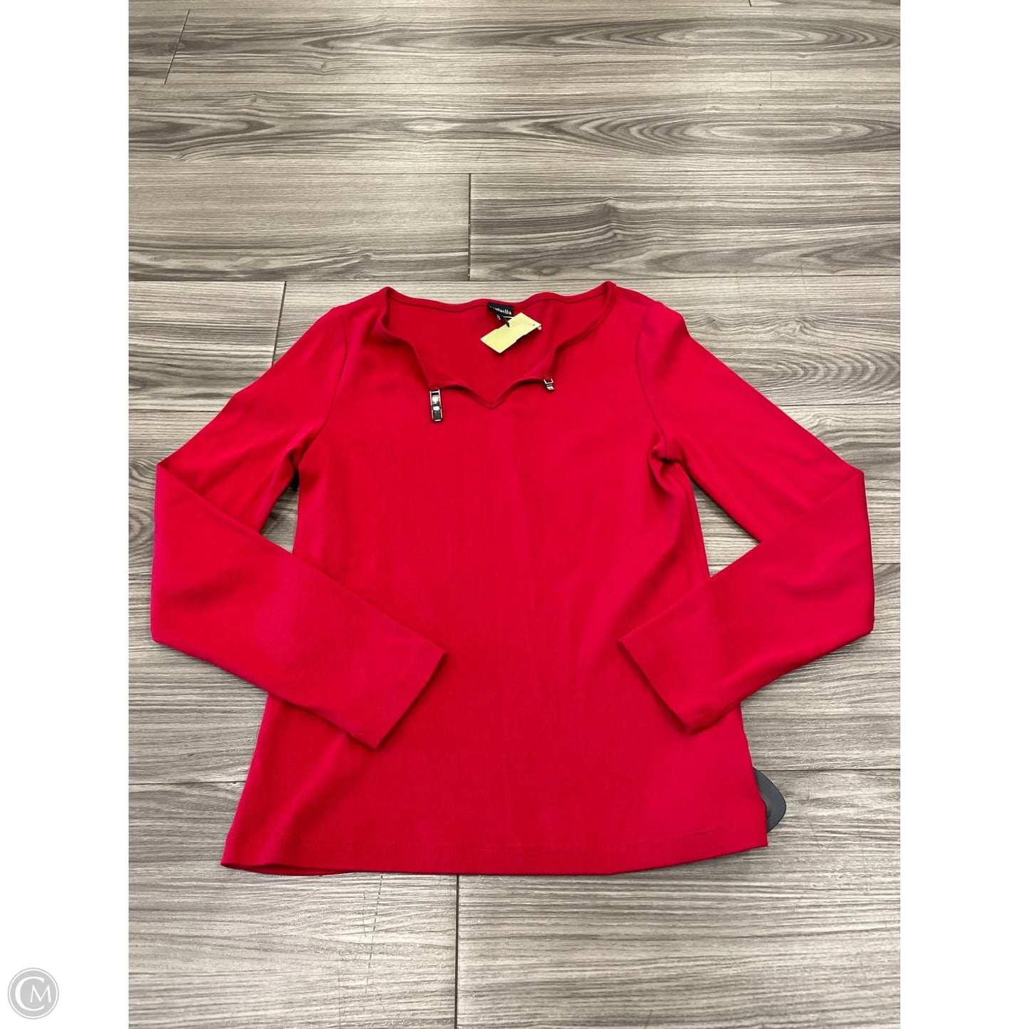 Top Long Sleeve Basic By Rafaella In Red, Size: S