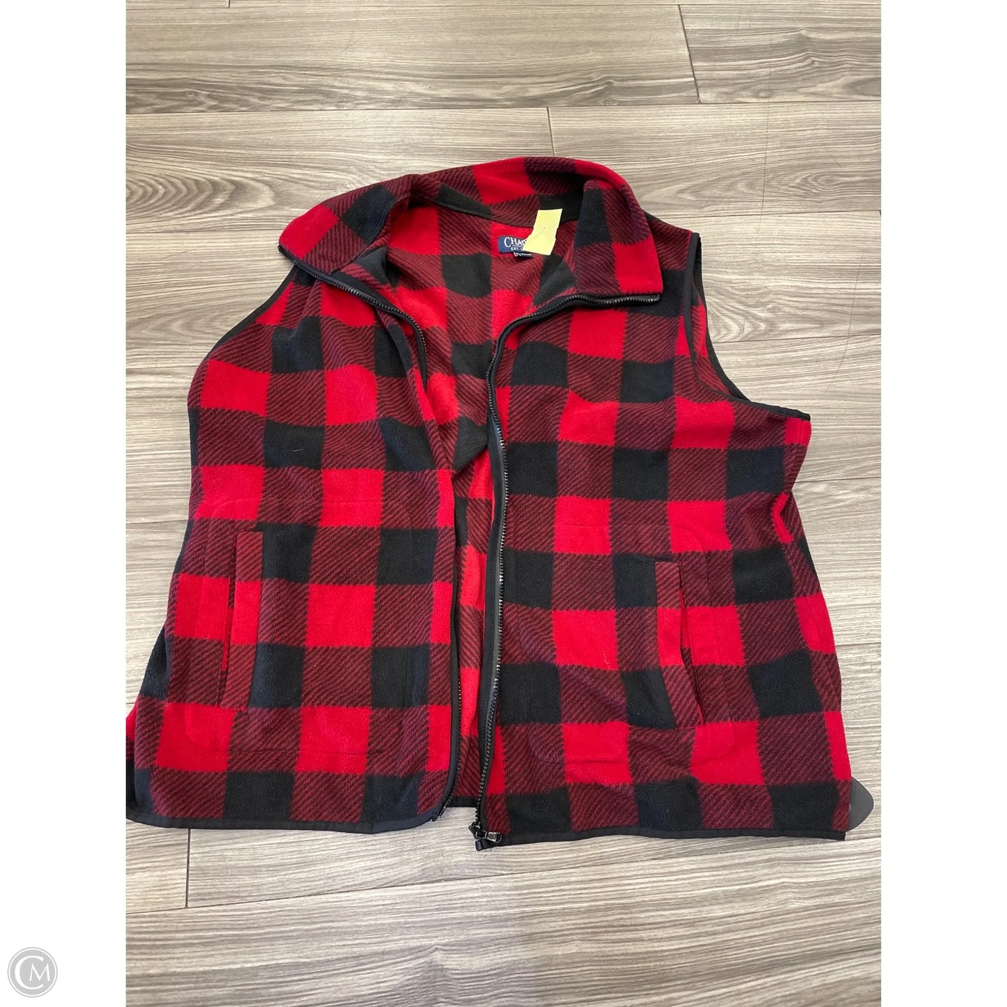 Vest Fleece By Chaps In Plaid Pattern, Size: 2x