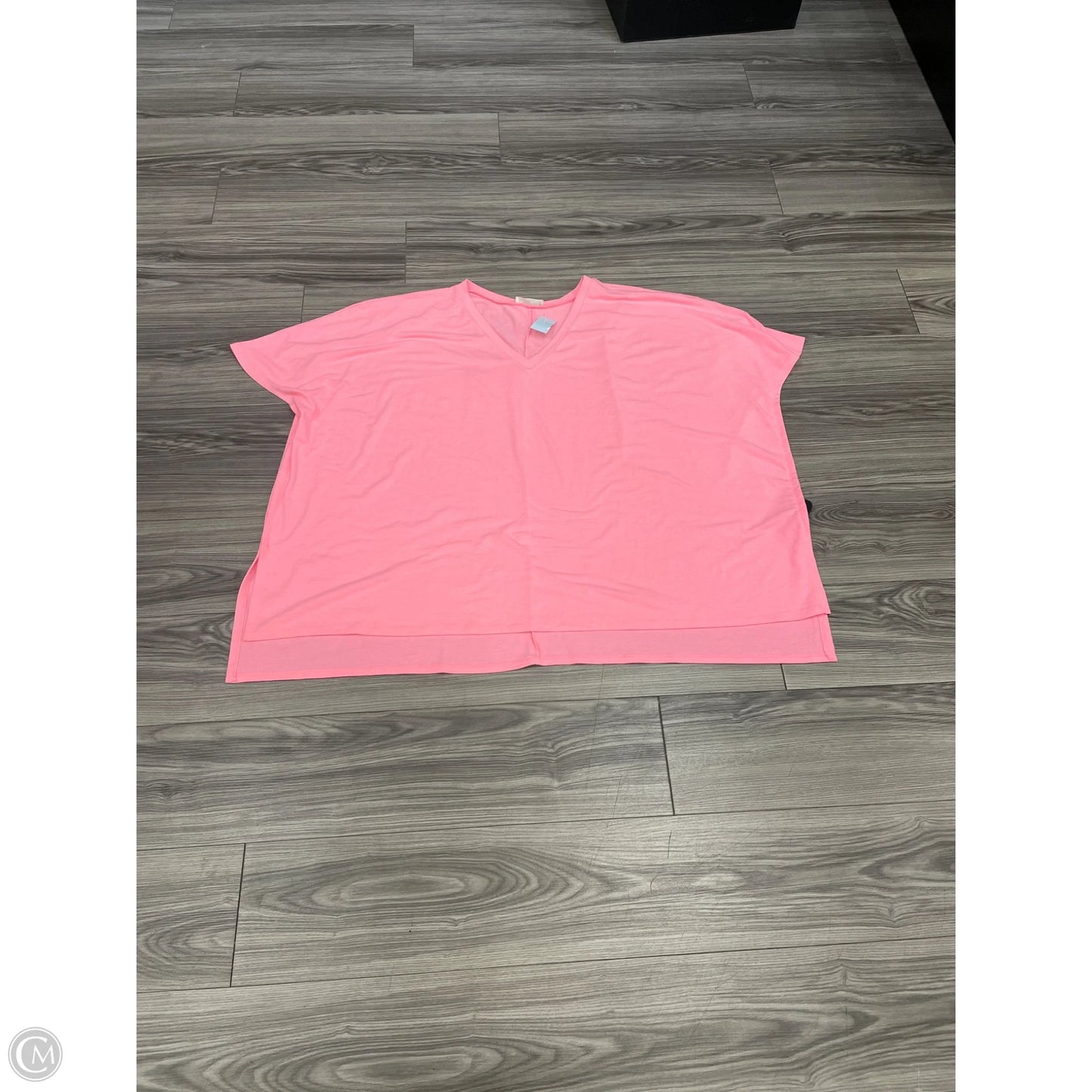 Top Short Sleeve Basic By Zenana In Pink, Size: Xl